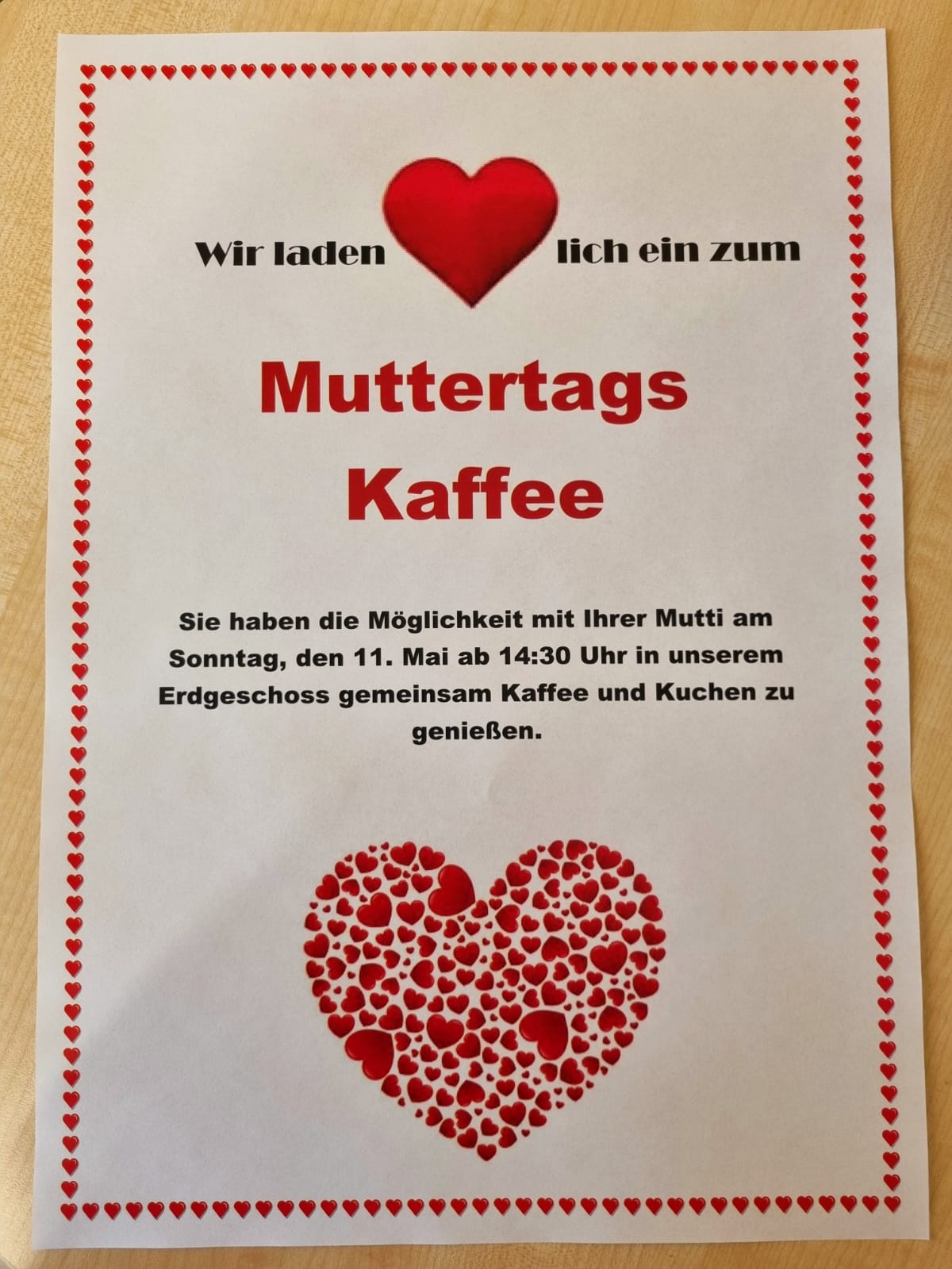 Flyer des Muttertagcafés